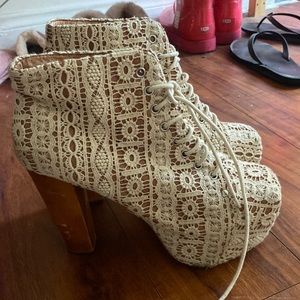 Jeffrey Campbell lace lita heels